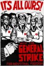 Tout est à nous — Par la grève générale pour la liberté industrielle, linogravure<br />Carlos Cortez, iww.org